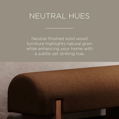Juno 48'' Brown Upholstered Wooden Bench with Padded Seat