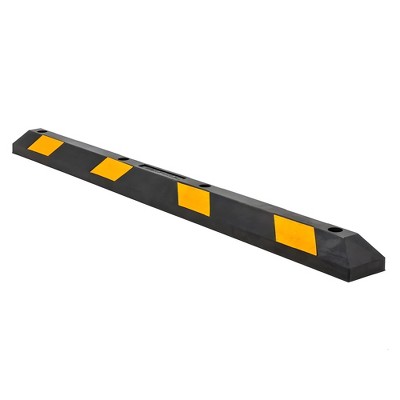 Guardian Parking Stop, 6 Foot Long Flexible Rubber Curb, Highly Visible Accessory with Mounting Holes for Job Sites and Garages, Black/Yellow