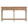 CAVINAS Retro Console Table with 4 Drawers and Sturdy Structure,Entryway Table with Open Shelf,Console Table for Living Room - 3 of 4