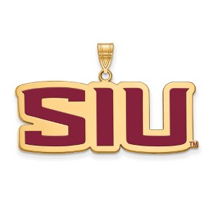 Black Bow Jewelry 14k Yellow Gold Plated Sterling Silver Southern Illinois Salukis NCAA Large Pendant - 1 of 3