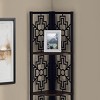 INFURNIC Decorative Bookshelf 4 Tier Corner Etagere with Dark Brown Wooden Shelves and Black Metal Frame, Black, 15.5"*11"*61.5" - 4 of 4