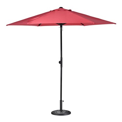 Yescom 7.5ft Outdoor Patio Umbrella with Base Included Heavy Duty Weighted Stand Holder with Scale Tilt Sunshade Garden Parasol for Yard Deck Market