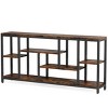 Syemin Console Tables Long Industrial Console Table, 3-Tier Sofa Table Behind Couch, Narrow Entryway Hallway Accent Table, Brown, 70.87"*11.8"*35.4" - 2 of 4