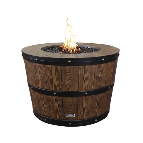 Sunbeam Propane Ng Wine Barrel Fire Pit Brown Target