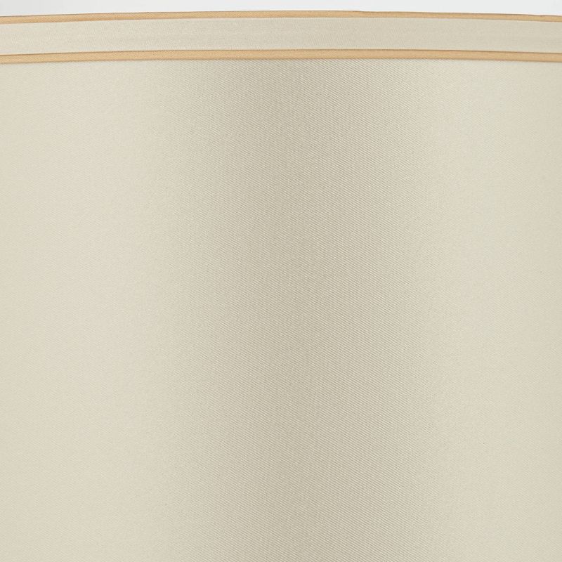 Springcrest Sydnee 14" Top x 16" Bottom x 11" High x 11" Slant Lamp Shade Replacement Medium Champagne Gold with Trim Drum Modern Spider Harp Finial, 2 of 8