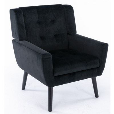 NicBex Velvet Accent Chair Modern Upholstered Armchair with Metal Legs,Side Chair with Lounge Seat for Living Room,Bedroom