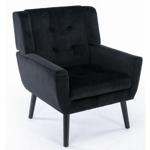 NicBex Velvet Accent Chair Modern Upholstered Armchair with Metal Legs,Side Chair with Lounge Seat for Living Room,Bedroom - 1 of 4