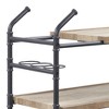 3-Tier Industrial Rolling Utility Cart with Metal Water Pipe Frame & Shelves  Mobile Storage Rack for Kitchen, Office, or Living Room - 3 of 3