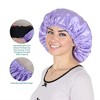 Anna-Kaci Silk Sleep Bonnet Adjustable Elastic Band Smooth Hair Protection Cap for Curly and Natural Hair - 3 of 4