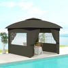 Outsunny 11' x 11' Outdoor Patio Gazebo with Curtains, Church Windows, Galvanized Steel Frame for Lawn, Backyard and Deck - 2 of 4