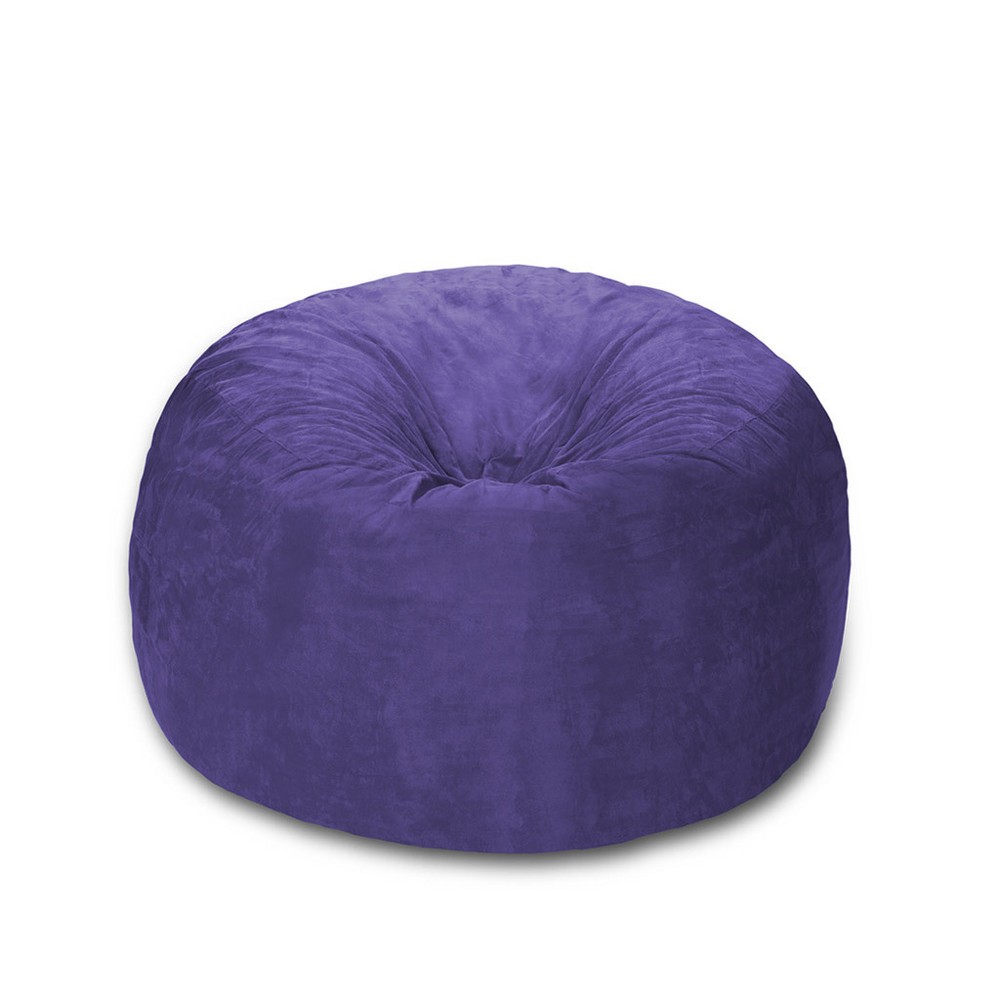 4' Bean Bag Chair with Memory Foam Filling and Washable Cover Violet - Relax Sacks