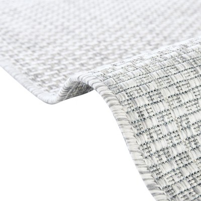 Light Gray Synthetic 9' x 12' Outdoor Rectangular Rug