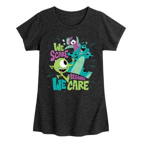 Girls' - Disney - We Scare Because We Care Fitted Short Sleeve Graphic T-Shirt - image 1 of 4