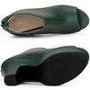 BLISSFUL STEP Women's Peep Toe Platform Back Zip Chunky Heel Ankle Boots - 4 of 4