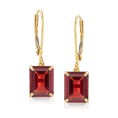 Ross-Simons 4.90 ct. t.w. Garnet Drop Earrings in 14kt Yellow Gold