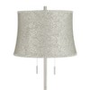 360 Lighting Abba Modern 65" Tall Standing Floor Lamp Skinny Pole Twin Pull Chain Silver Metal Brushed Steel Finish Bedroom Drum Newlin Cream Shade - 2 of 4