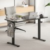 GlasFlength Desk, Standing Desk with Splicing Board, Adjustable Height for Study Room, Game Room, Office, Black, 120"*60"*71" - 4 of 4