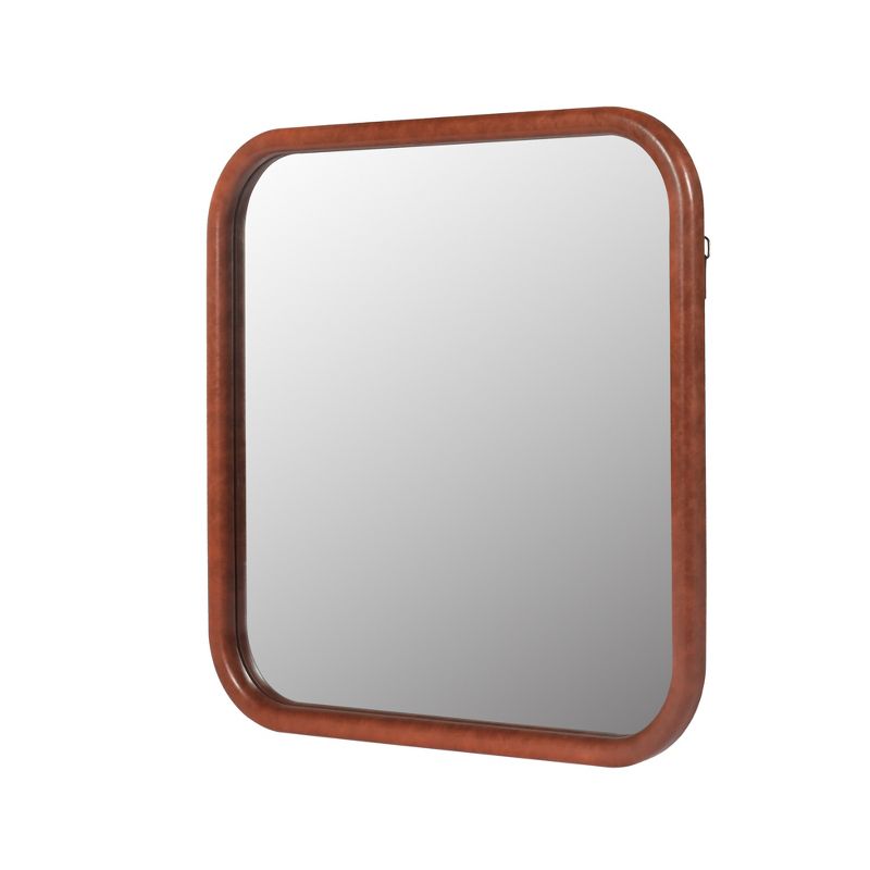 Sofie 23.62"x23.62" Decorative Wall Mirrors With Square PU Covered MDF Framed Mirror-The Pop Home, 5 of 8