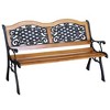 VYNXARIA Outsunny 50" Outdoor Garden Bench - Antique-Style Wood & Metal Patio Seating - 4 of 4