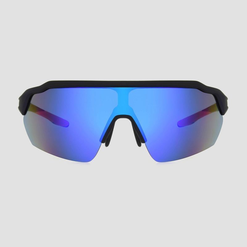 Men&#39;s Blade Rubberized Sport Sunglasses with Mirrored Lenses - All In Motion&#8482; Blue, 1 of 7