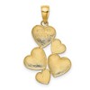 Black Bow Jewelry 14k Yellow Gold and White Rhodium Heart Cluster Pendant, 20mm - 3 of 4
