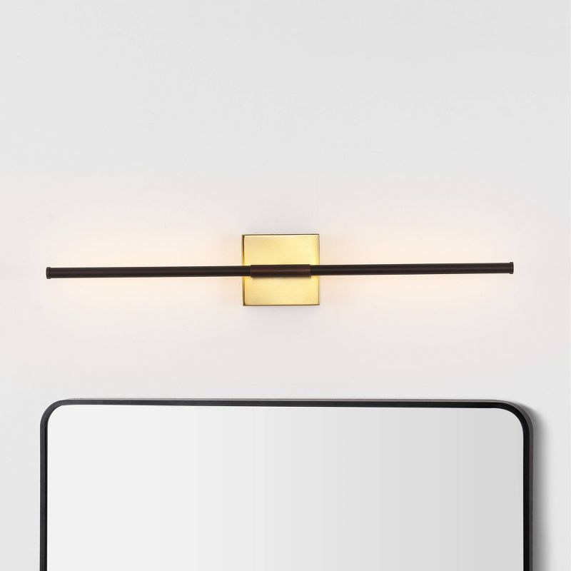 28&#34; Makena Dimmable Integrated LED Modern Metal Wall Sconce Oil Rubbed Bronze/Brass Gold - JONATHAN Y, 4 of 13