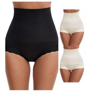 INSPIRE CHIC 3 Packs Women's High Waisted Body Shaper Shaping Tummy Control Panties - 1 of 4