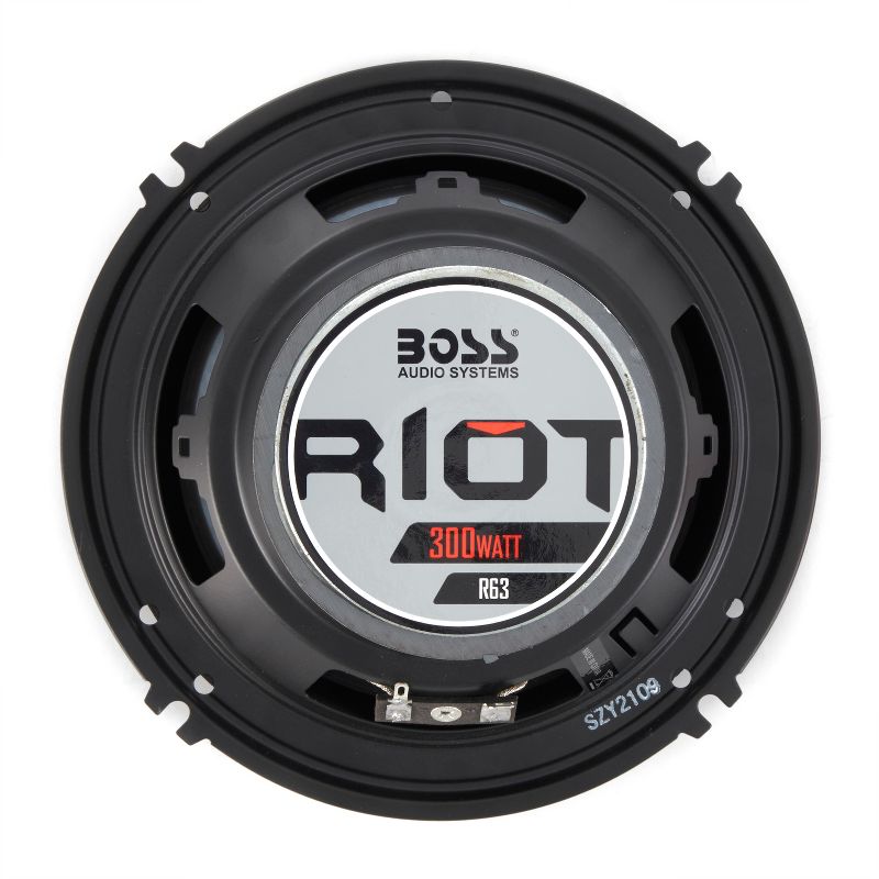 Boss Audio Systems R63 Riot 6.5 Inch 300 Watt 3-Way 4 Ohm Full Range Car Audio Coaxial Stereo Speakers with Tweeter and Poly Injection Cone, Pair, 4 of 7