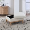 Syemin Ottomans and Benches Upholstered Wood Storage Ottoman with Reversible Lid Coffee Table, Foot Stool Square Footrest, Beige, 33.86"*26"*19.7" - 4 of 4
