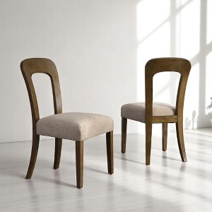 Dining Chairs Set of 2, Upholstered Kitchen Side Chairs with Rubber Wood Legs for Dining Room or Kitchen, 330 LBS Weight Capacity, Easy Assembly - 1 of 4