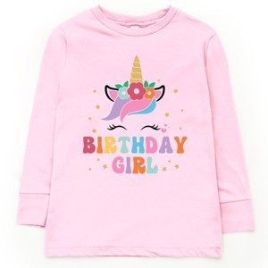 The Juniper Shop Birthday Girl Unicorn Youth Long Sleeve Tee - 1 of 4