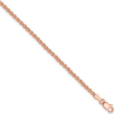 Black Bow Jewelry 2mm 14k Rose Gold Solid Polished Spiga Chain Necklace