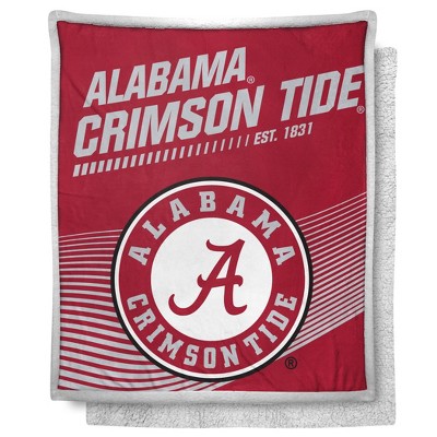 NCAA Alabama Crimson Tide New School Mink Sherpa Throw Blanket