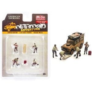 "Off-Road Adventure" 6 piece Diecast Set (4 Figures & 2 Accessories) Ltd Ed to 4800 pcs 1/64 Scale Models by American Diorama - 1 of 4