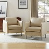 Georges Modern Vegan Leather Armchair with Unique Arms Set of 2|ARTFUL LIVING DESIGNS - 2 of 4