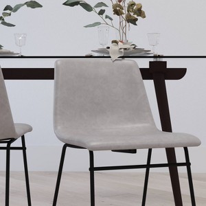 Set of 2 Faux Leather Bucket Seat Dining Chairs with Frame - Merrick Lane - 1 of 4