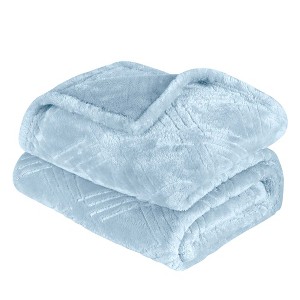 Diamond Flannel Embossed Fleece Blanket by Blue Nile Mills - 1 of 4