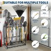 2-Tier Steel Yard Tool Rack - Heavy-duty organizer for long-handled tools in garden, shed, garage or outdoor. - 3 of 4