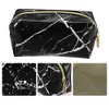 Unique Bargains Makeup Bag Cosmetic Travel Bag Make Up Brush Organizer Bag Marble Makeup Storage Toiletry Bag for Women 7"x3"x4" 1 Pcs - 3 of 4