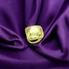 Slickblue Matte Gold Brass Ring with Citrine Yellow CZ - Bold Square Solitaire Style, Women's Jewelry, Size 5-8 - 2 of 3