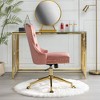 CAVINAS Ergonomic Office Chair, Tufted Button Home Office Chair with Golden Metal Base, Velvet Upholstered Adjustable Desk Chair Swivel Office Chair - 3 of 4