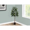 Maggift Artificial Plant Rubber Tree Indoor Faux Fake Floor Greenery Potted Real Touch Decorative Green Leaves Black Pot, Green, 25"*27"*52" - 2 of 4