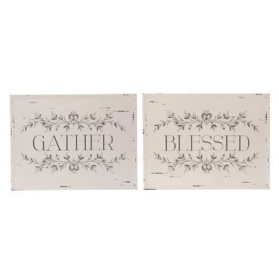 Transpac Metal Blessed Gather Vintage Wall Decor - Spring Inspired Wall Art for Home Decoration