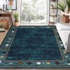2x6 Modern Bordered Indoor Runner Rug, Machine Washable Runners, Contemporary Geometric Accent Rugs, Non Slip Non Shedding Carpet - 2 of 4