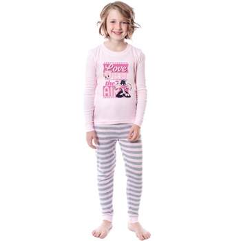 Looney Tunes Girls' Tweety Bird Love Child 2 Piece Tight Fit Pajama Set Pink