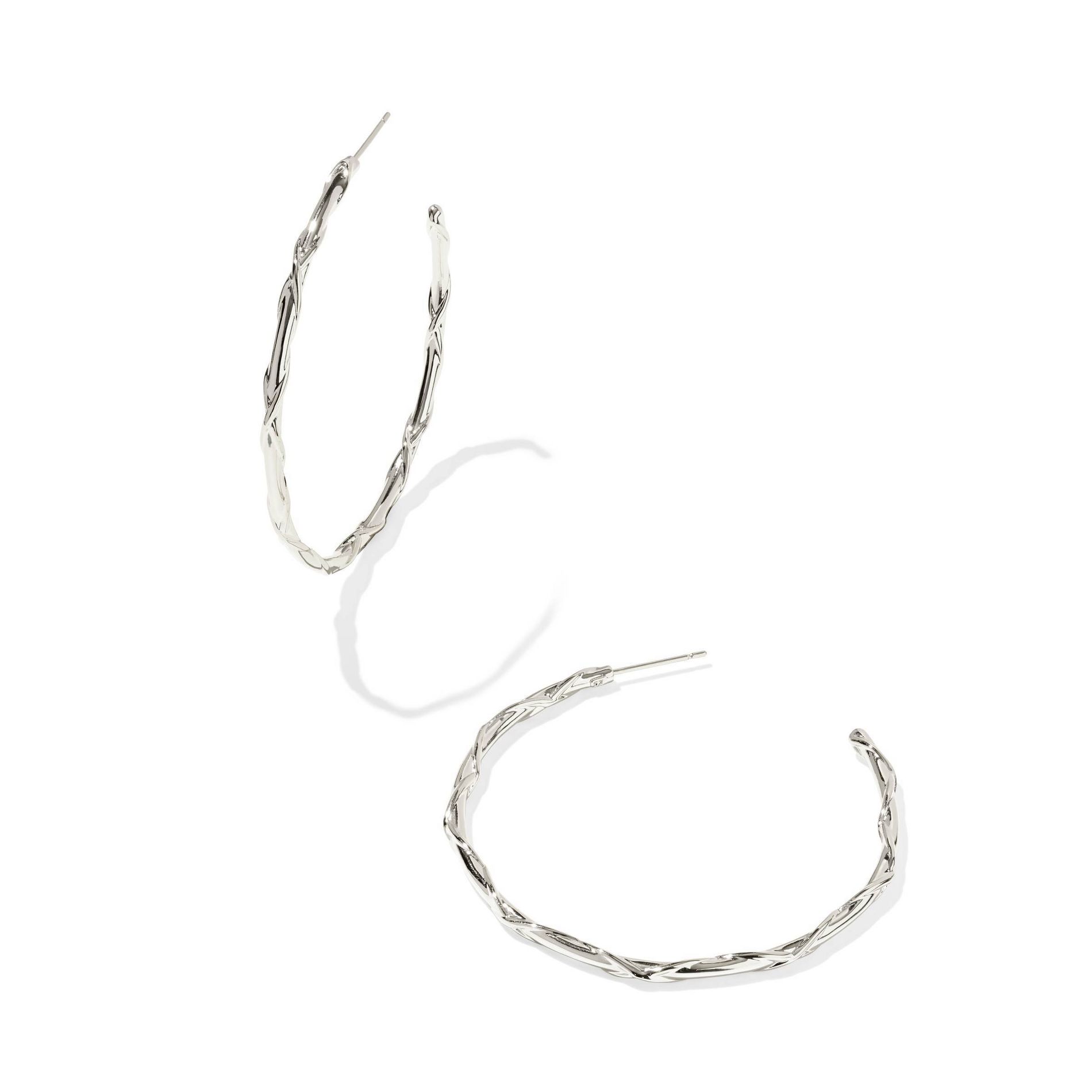 Kendra Scott Carrie Silver Over Brass Hoop Earrings - Silver