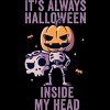 Women's Design By Humans It's Always Halloween Inside My Head Funny Cute Spooky By EduEly Racerback Tank Top - 2 of 3