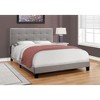 Monarch Specialties Bed Queen Size Platform Bedroom Frame Upholstered Linen Look Wood Legs Grey Transitional - 2 of 4