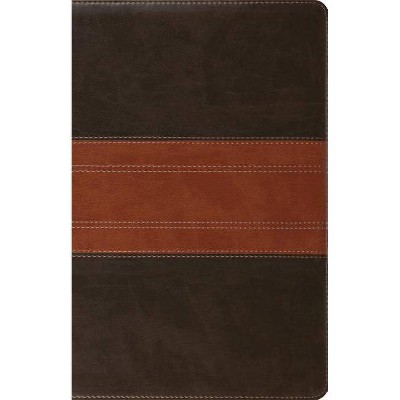  ESV Large Print Thinline Reference Bible (Trutone, Forest/Tan, Trail Design) - (Leather Bound) 