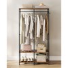 Clothes Rack, Iron and Wood Wardrobe Closet Organizer, Heavy Duty Garment Rack with Hanging Rods, Closet Shelves 15.7 x 37.2 x 70.9 Inches - 3 of 4